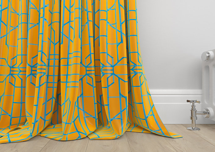 Bamboo Candy, Blue Orange - Made To Measure Curtains - Image 6
